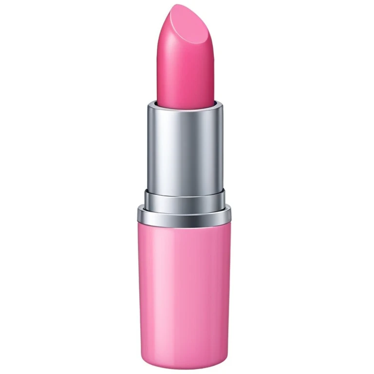 A cute pink lipstick emoji