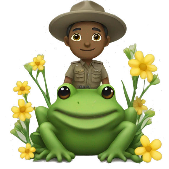 sapo soldad con flores emoji