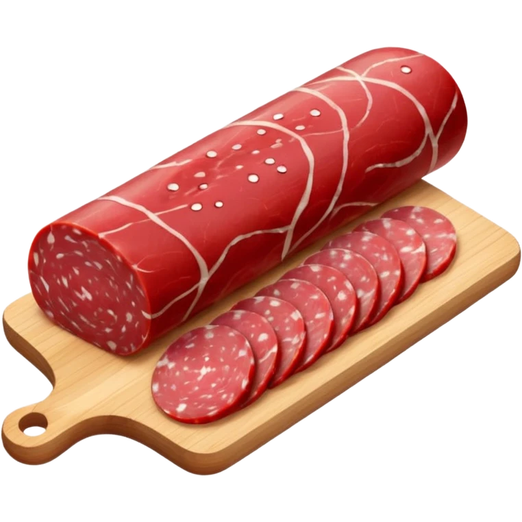 salami on a wooden cutting board emoji