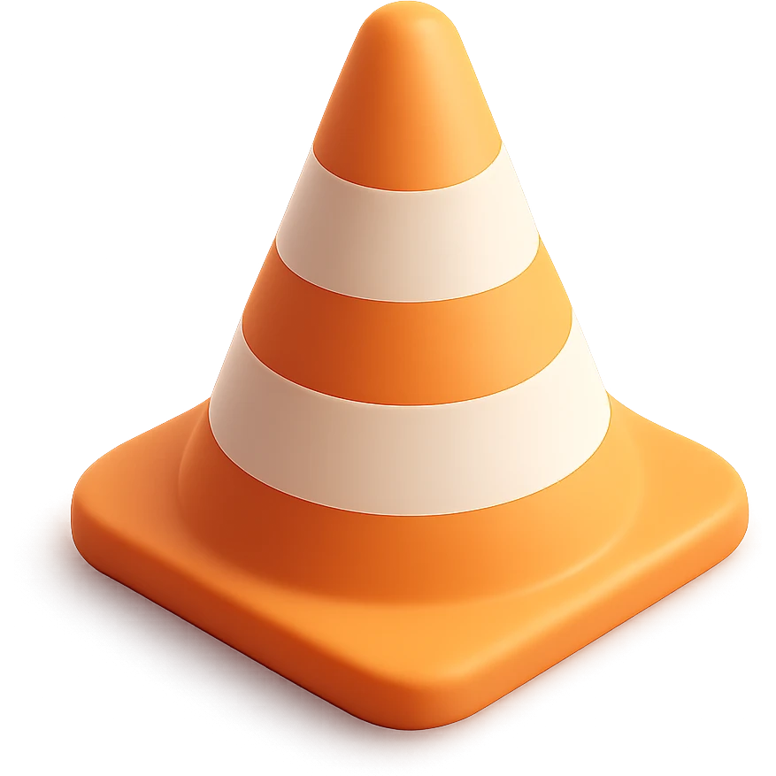 3d style orange cone shape, simple, isolated, no text emoji