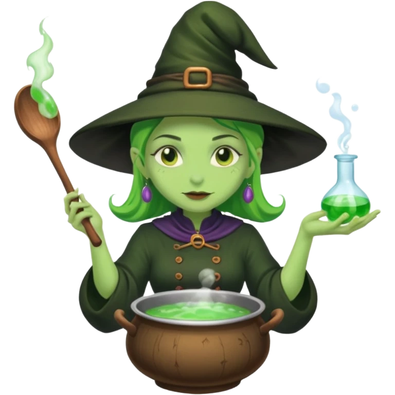 green witch cooking potion emoji