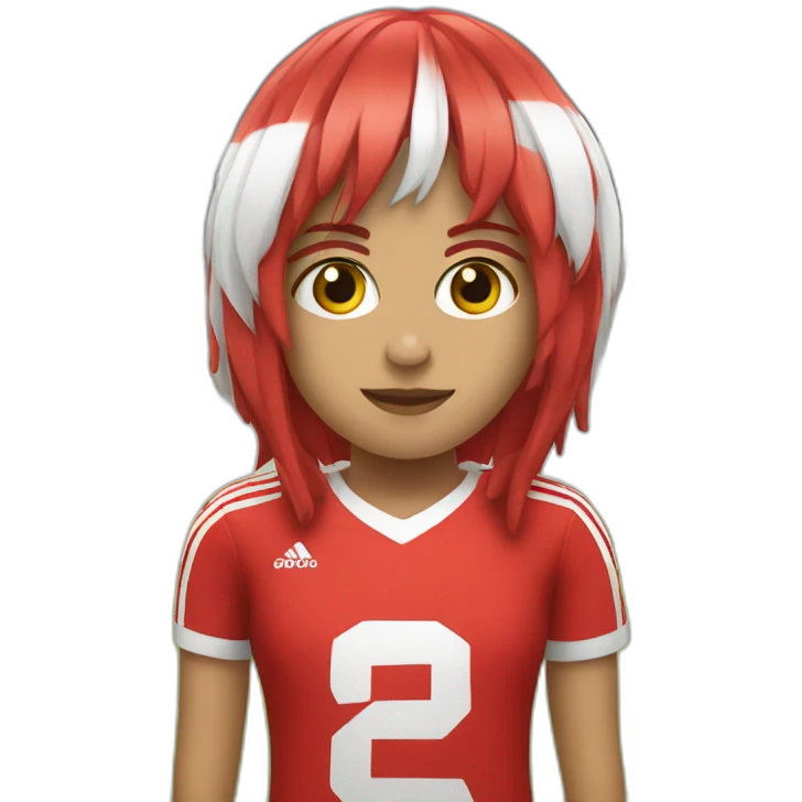 Hincha de rojo y blanco emoji