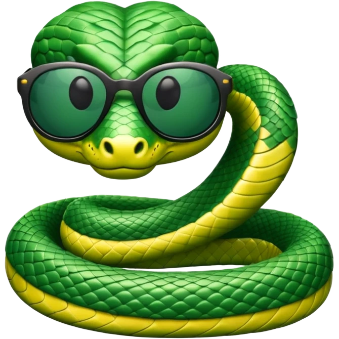A snake wearing sunglasses. emoji
