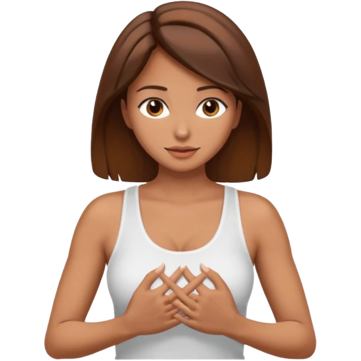Big boobs latina nude  while hands grabbing her own boobs emoji