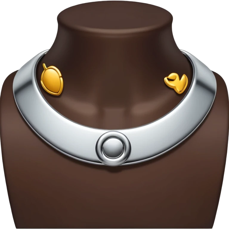 luxury fetish collar, silver chrome, smooth rounded metal, dominant erotic mood emoji
