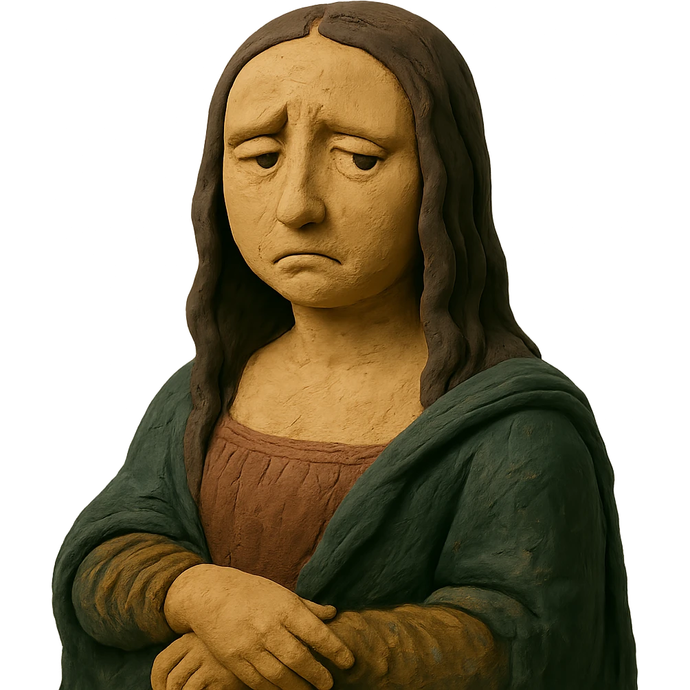 Mona Lisa looking sad emoji