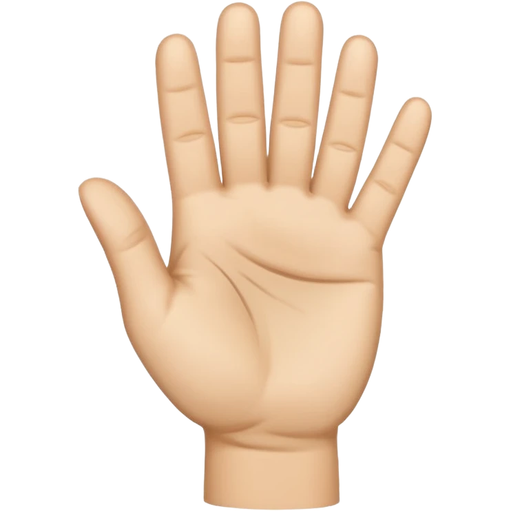 hand emoji, 4 fingers up, thumb folded to palm emoji