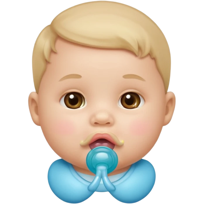 cute baby with pacifier in mouth emoji