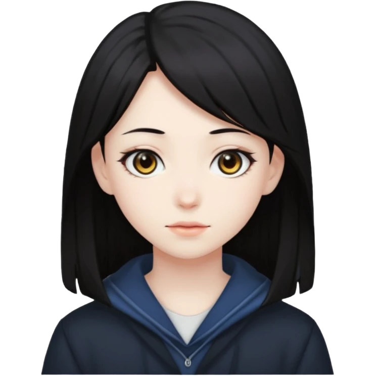 anime dark hair emoji
