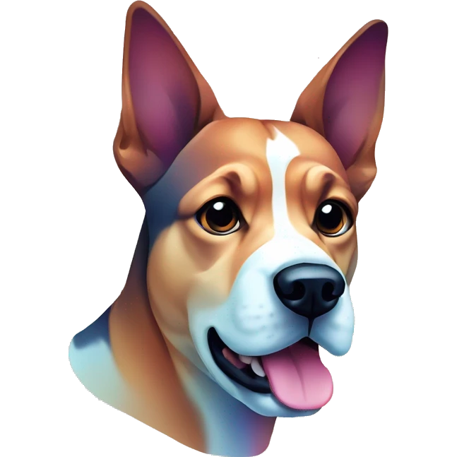 Vector art of dog made of vector gradient shapes abstract shapes vector art emoji