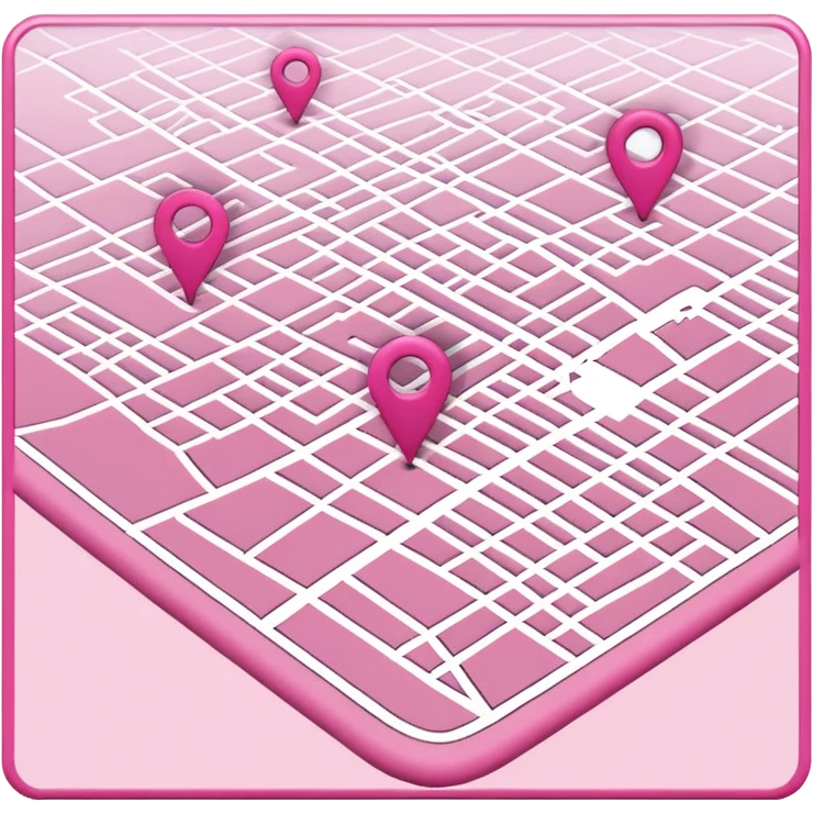 mix pink of a big gps paper map of the lines emoji