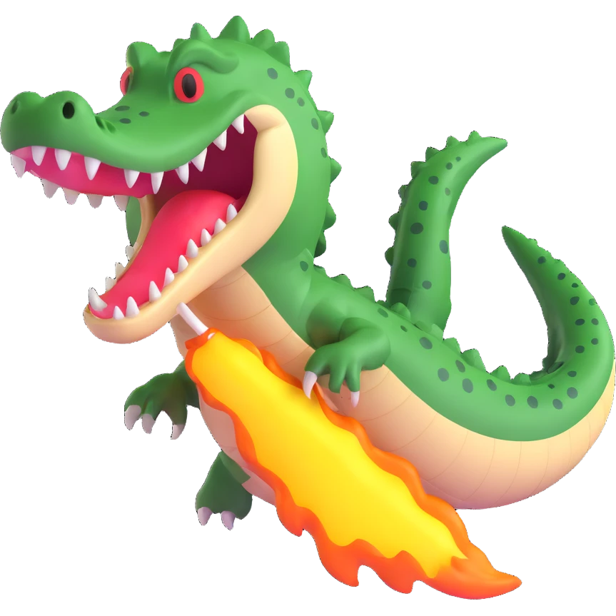 wild crocodile with explosive energy emoji