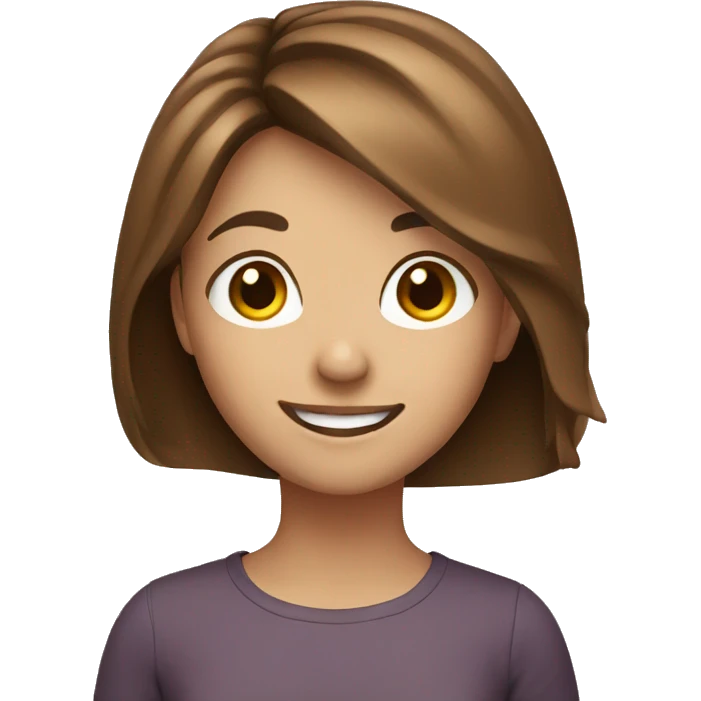 smiling girl with brown hair emoji