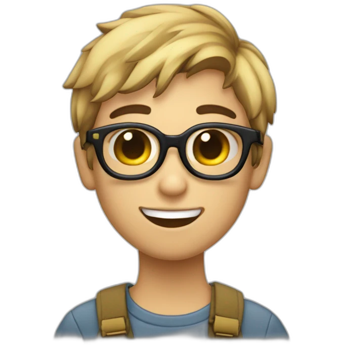 joven con gafas cargando a gato atigrado emoji