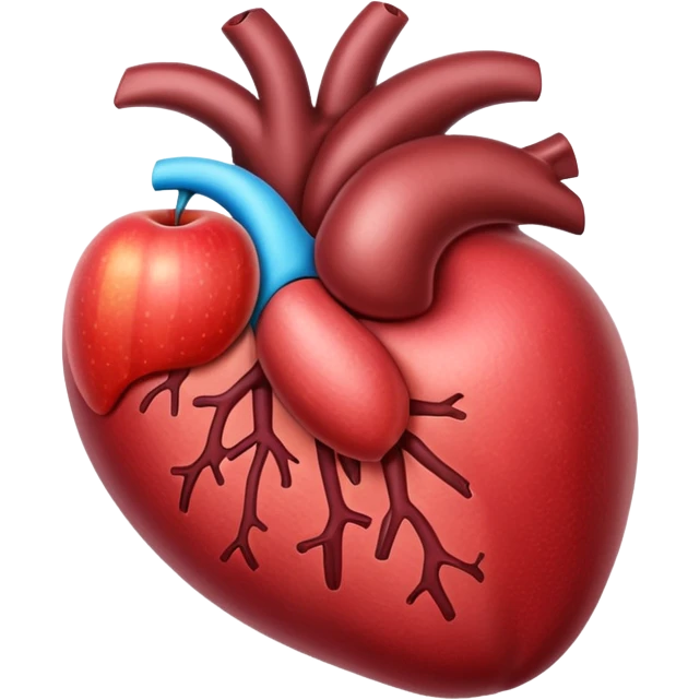realistic detailed liver organ, apple style emoji emoji