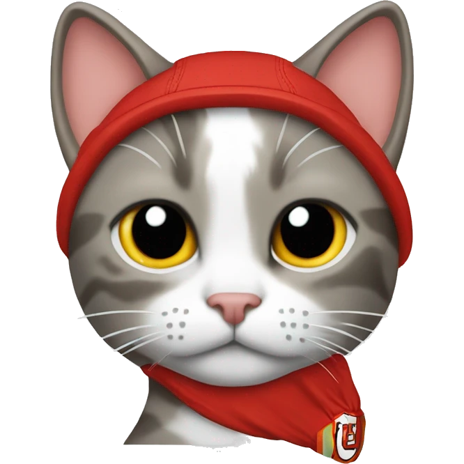 Cat witk Kansas city Chiefs cap emoji