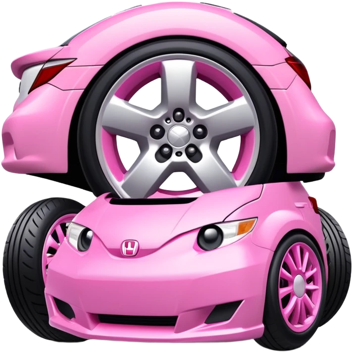 Kirby Honda civic with giant wheels  emoji