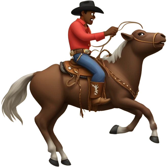 Cowboy riding a bull emoji