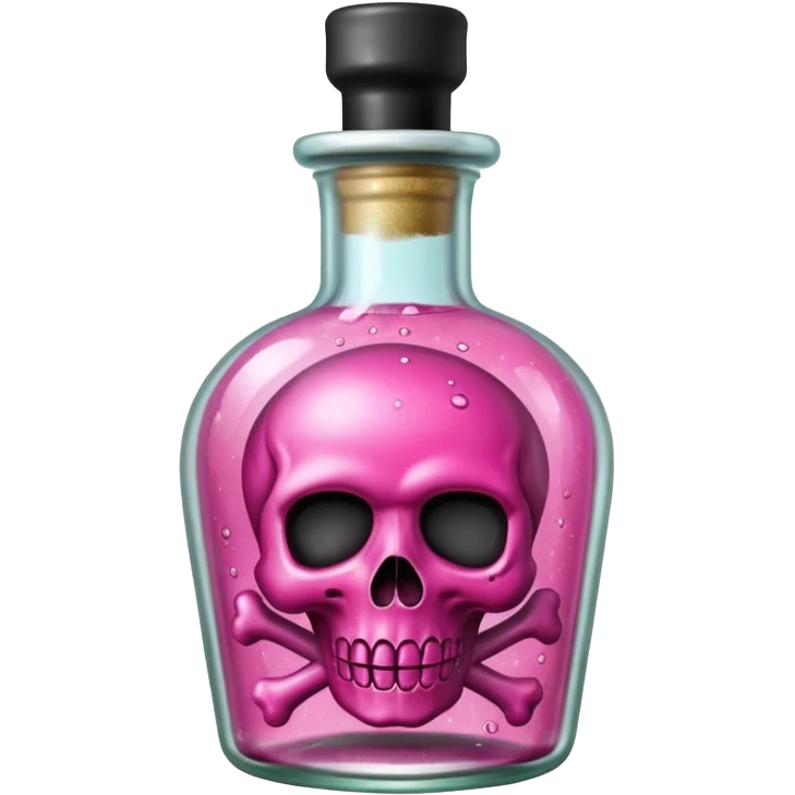 glitter toxic pink potion with dead symbol
 emoji