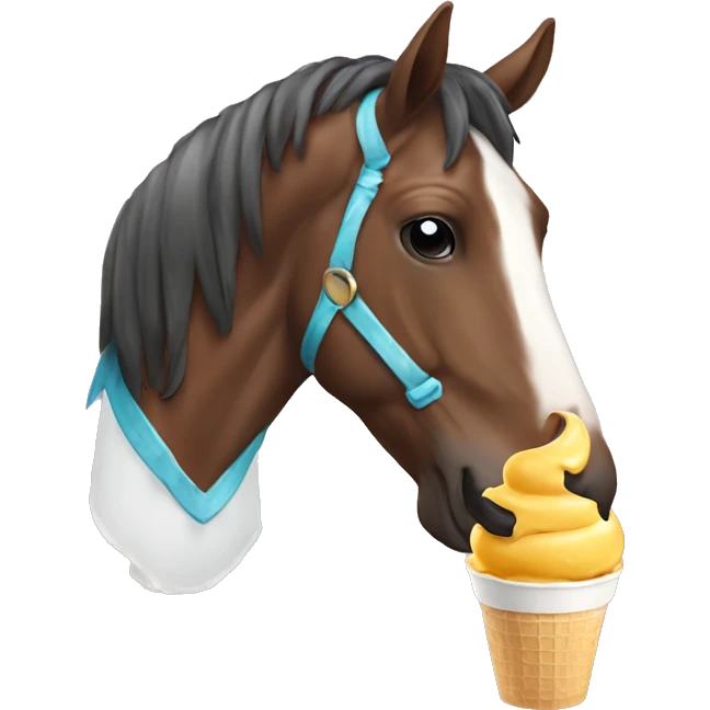 Horse eating ice cream emoji