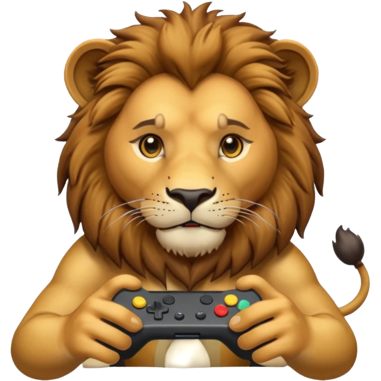 Lion play video game  emoji