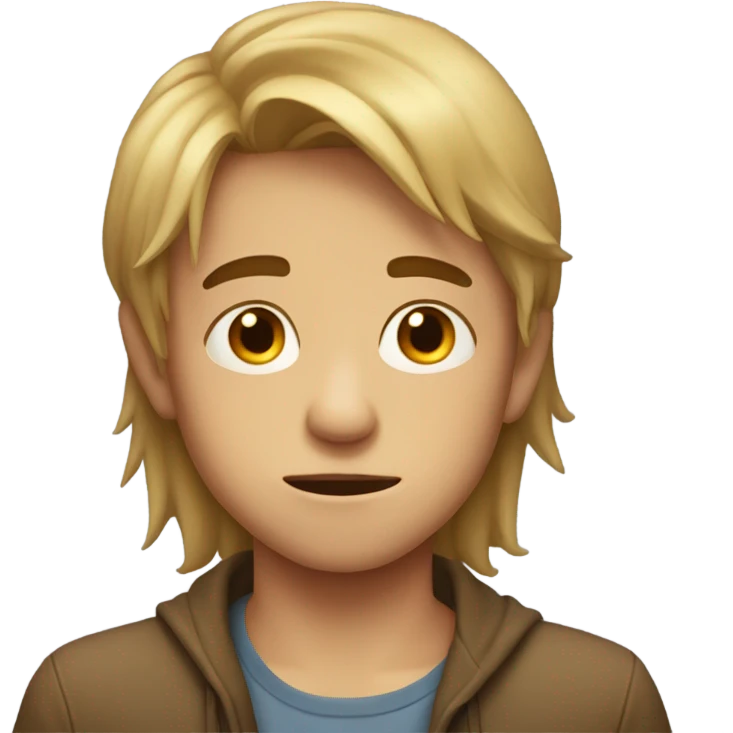 crying boy longer hair emoji