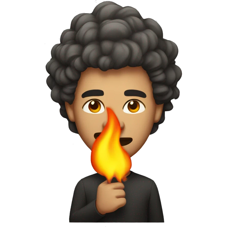 man with hair on fire emoji