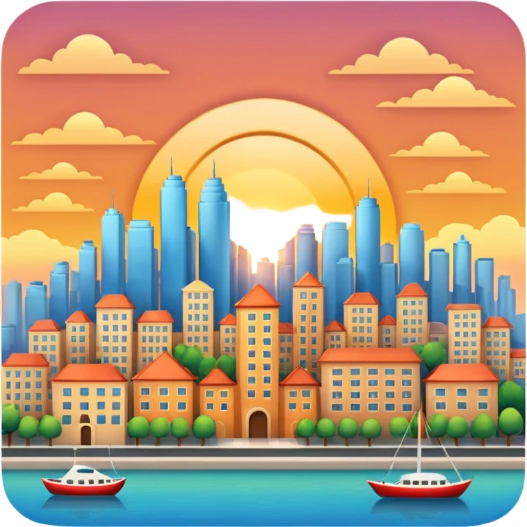 sun rising over  acity emoji
