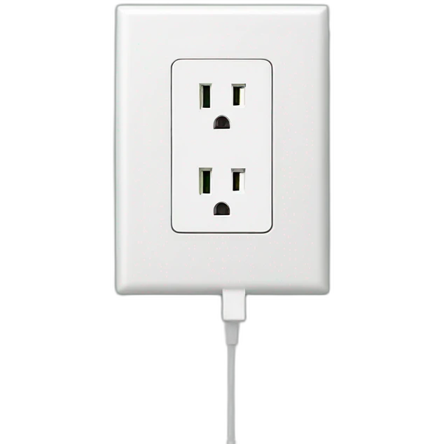 Phone charger in wall outlet emoji