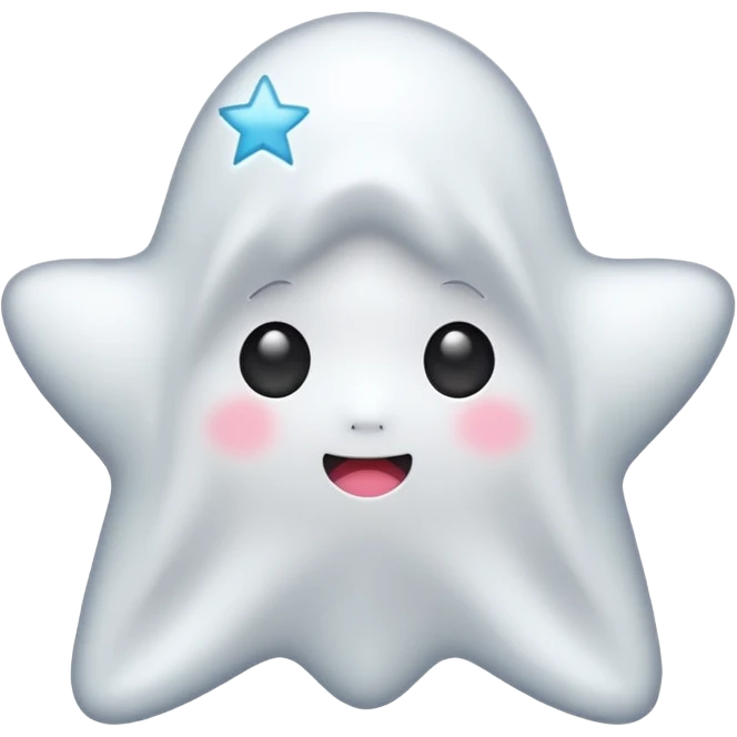 ghost kawai star white emoji
