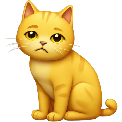 Sad yellow cat emoji