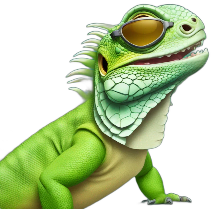 iguana with sunglasses emoji