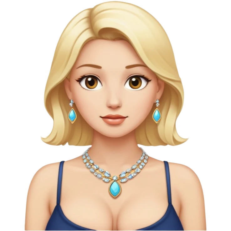 Создай эмодзи богатой московской блондинки с большой грудью  emoji