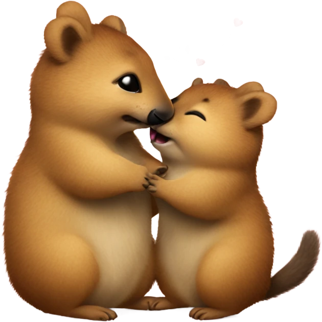 Quokka getting kissed emoji