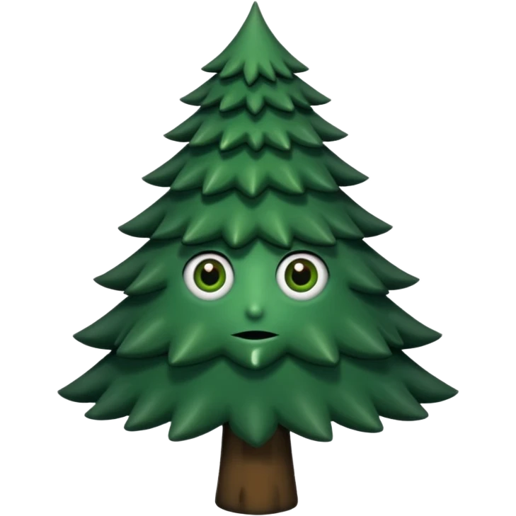 sapin avec deux gros yeux noirs emoji