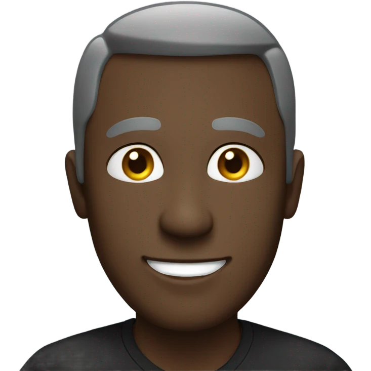 smiling man in black shirt emoji
