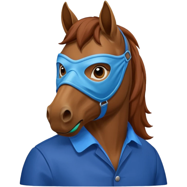 horse with blue mask and shirt emoji