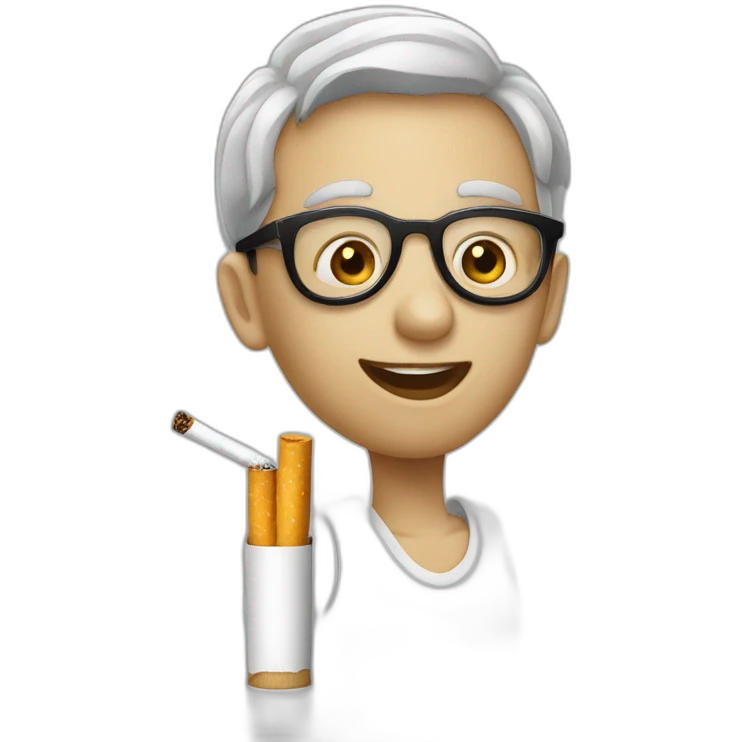 un eleve avec lunette et une cigarette emoji