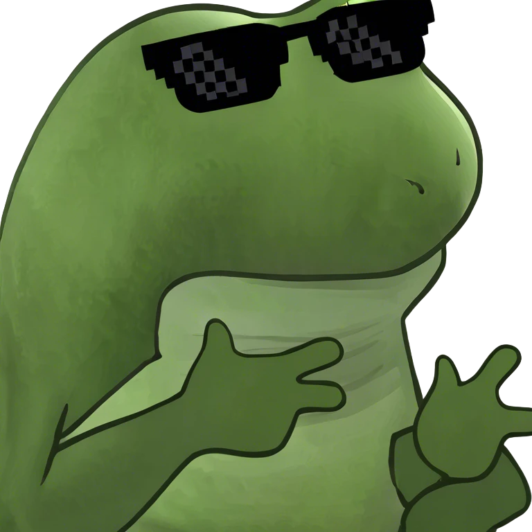 Frog with sunglasses emoji
