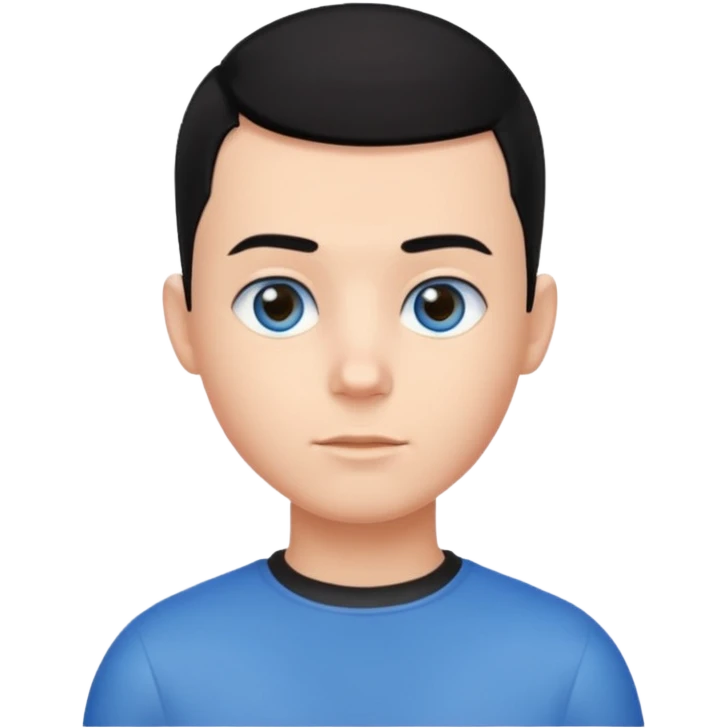 create a long buzz haircut boy that has black hair emoji