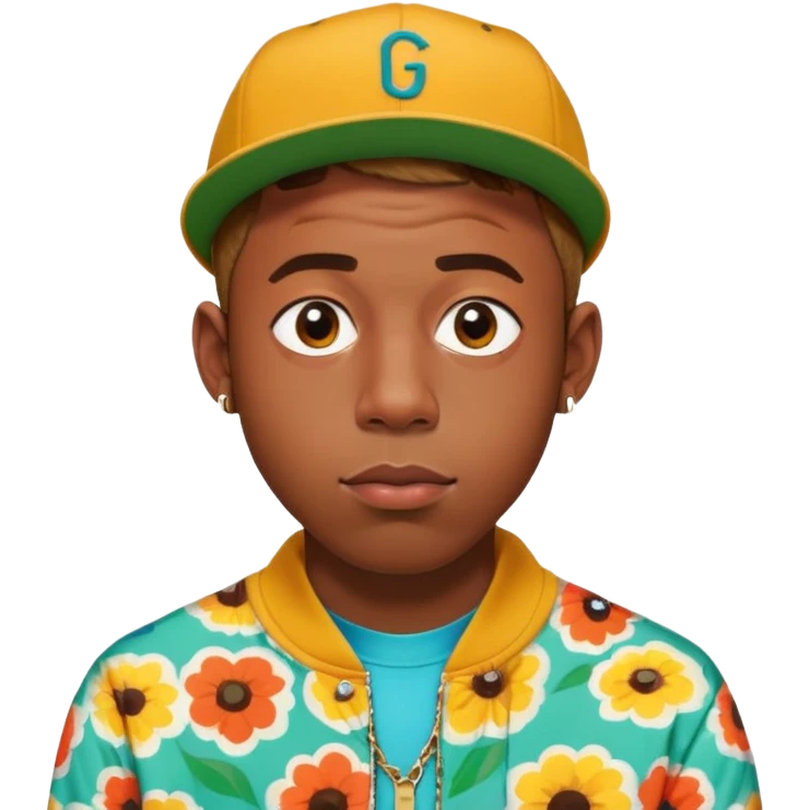 Tyler the Creator rapper with distinctive style and short hair emoji