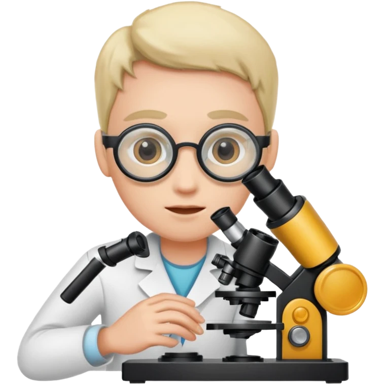 haz un personaje que este mirando  un microscopio, emoji