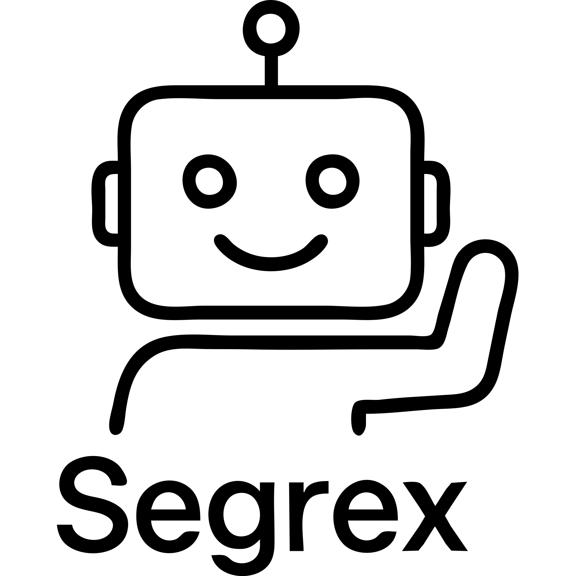 smiling robot head with an elbow sign and the word 'Segrex' emoji