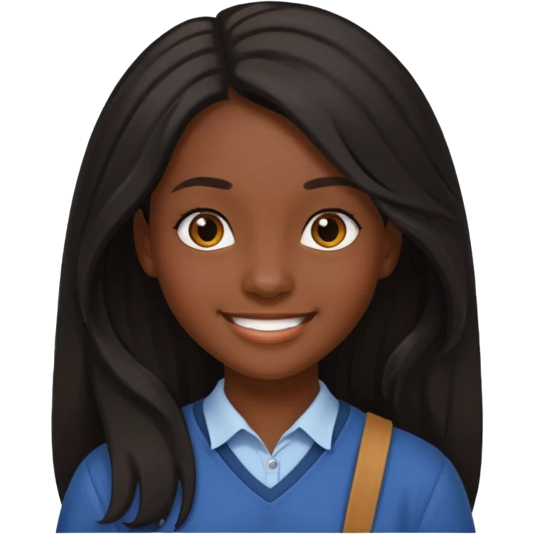 Black skinned female student emoji