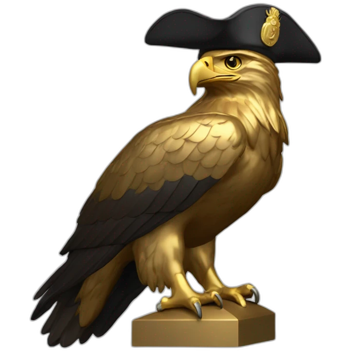 statue golden eagle with napoleon tricorne hat emoji