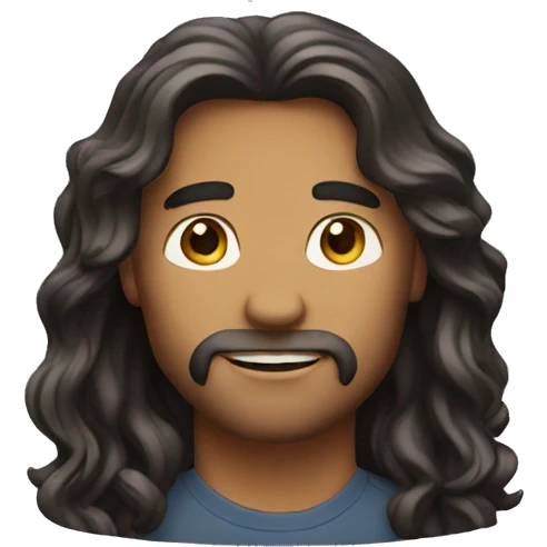 confident man with long hair emoji