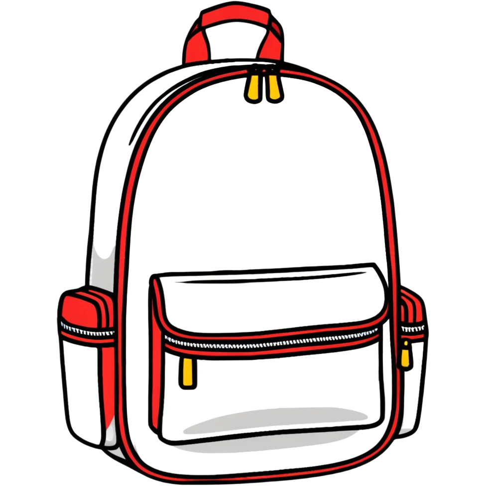 colorful school backpack with supplies emoji