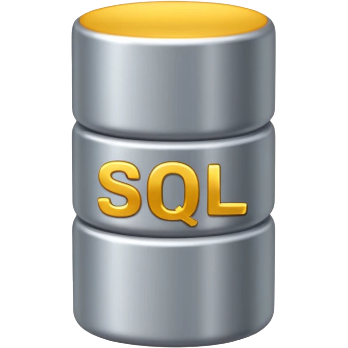 database cylinder with “SQL” letters on it emoji