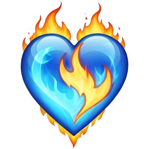 Blue fire heart  emoji