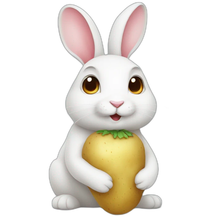 Rabbit with potato love emoji